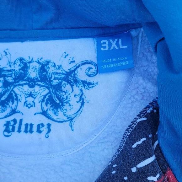 Vtg Bluez Full-Zip Hoodie - Picture 5 of 5